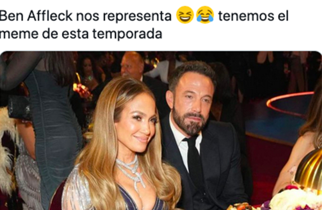 Jennifer Lopez y Ben Affleck en un meme
