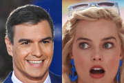 Pedro Sánchez y Margot Robbie como Barbie