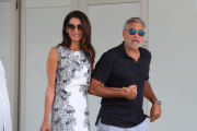 George Clooney y Amal Clooney llegando al Festival de Cine de Venecia.