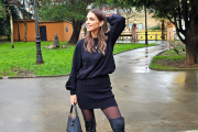 Paula Echevarría con botas de Stradivarius