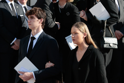 Irene Urdangarin durante el funeral de Constantino de Grecia