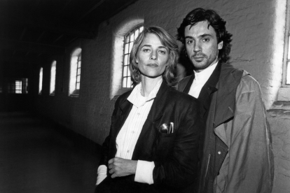 Charlotte Rampling With Husband Jean Michel Jarre C. 1976 (b/w photo)