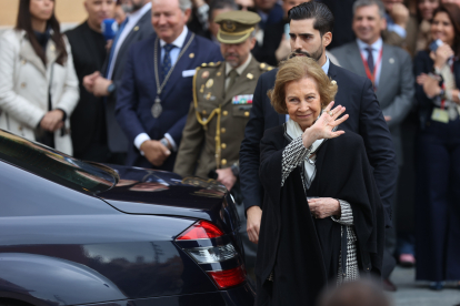 La reina Sofía el pasado Jueves Santo en Málaga.