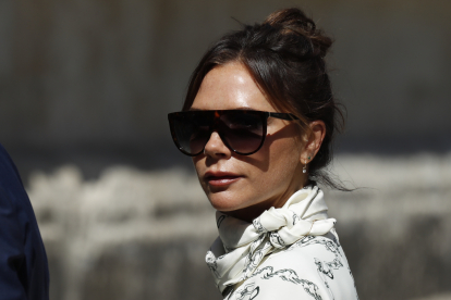 Designer and former singer Victoria Beckham during the wedding of Sergio Ramos and Pilar Rubio in Seville on Saturday, 15 June 2019.