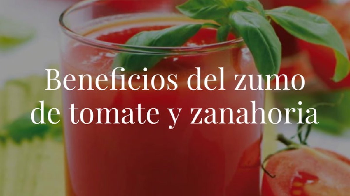 El tomate y la zanahoria tienen un efecto diurético y facilita la eliminación de toxinas. Este sabroso zumo es perfecto para tomar en ayunas y comenzar el día con las pilas cargadas.