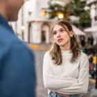 Young couple having an argument outdoor