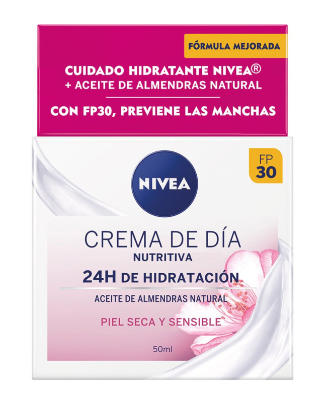Crema de día nutritiva para piel seca y sensible SPF30 Nivea | Cortesía El Corte Inglés