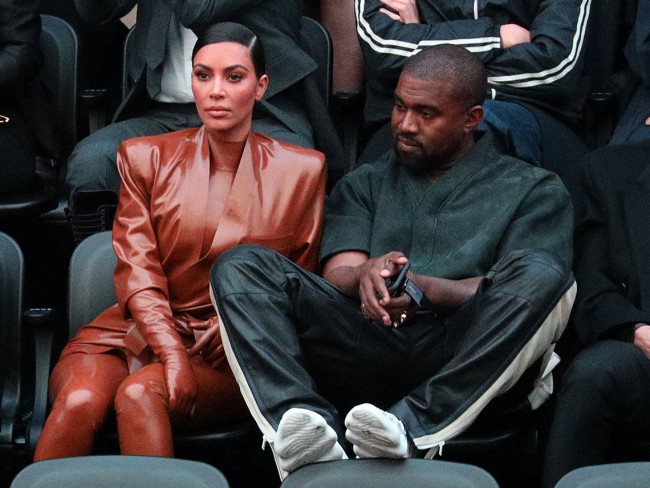 Kim Kardashian y Kanye West. Getty Images
