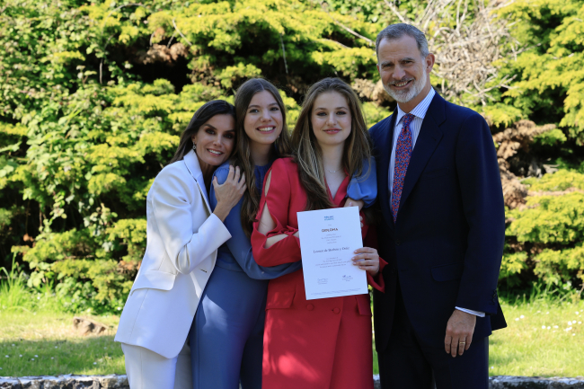 Familia Real española en la graduación de la princesa Leonor