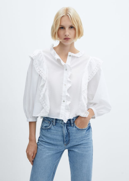 Blusas Y Camisas Mujer, Camisa Puntilla Chiara Blanco